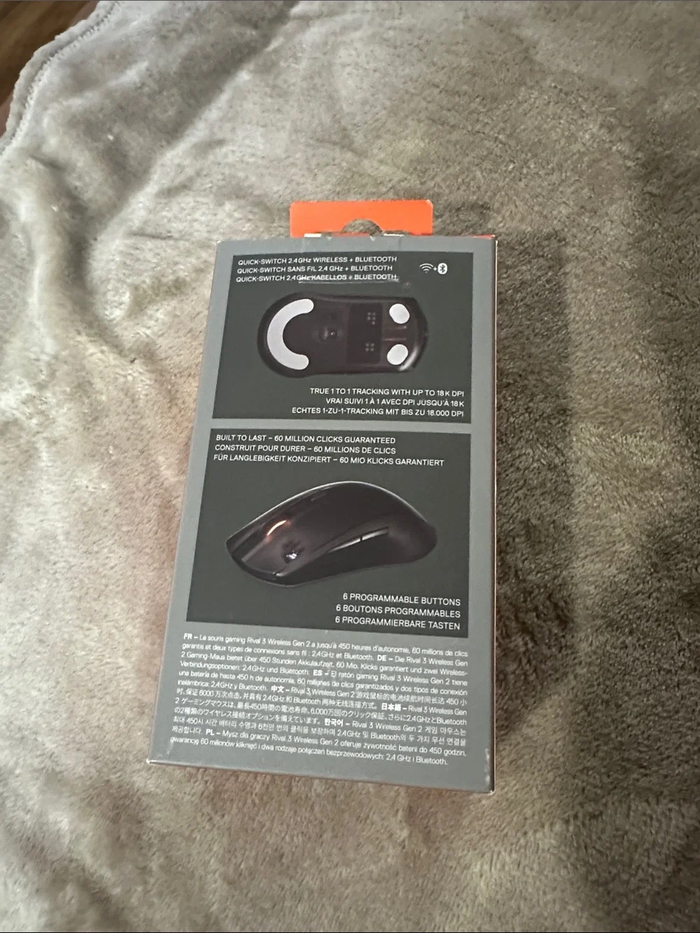SteelSeries Rival 3 Wireless Gaming Mouse - Black/Orange Box